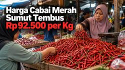 Harga Cabai Merah Sumut Tembus Rp92.500 per Kg